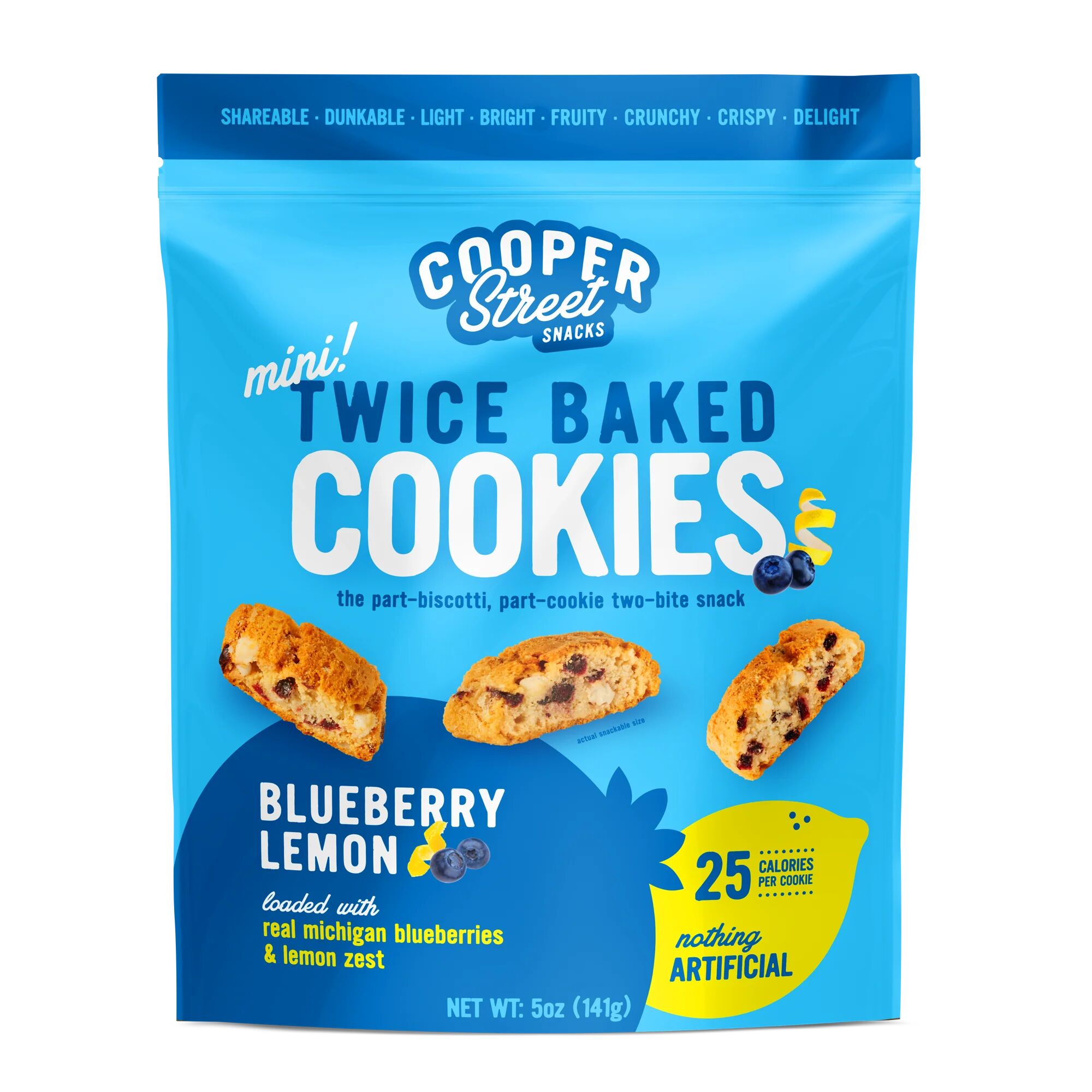 Cooper Street Snacks Mini Twice Baked Blueberry Lemon Cookies - 5 oz