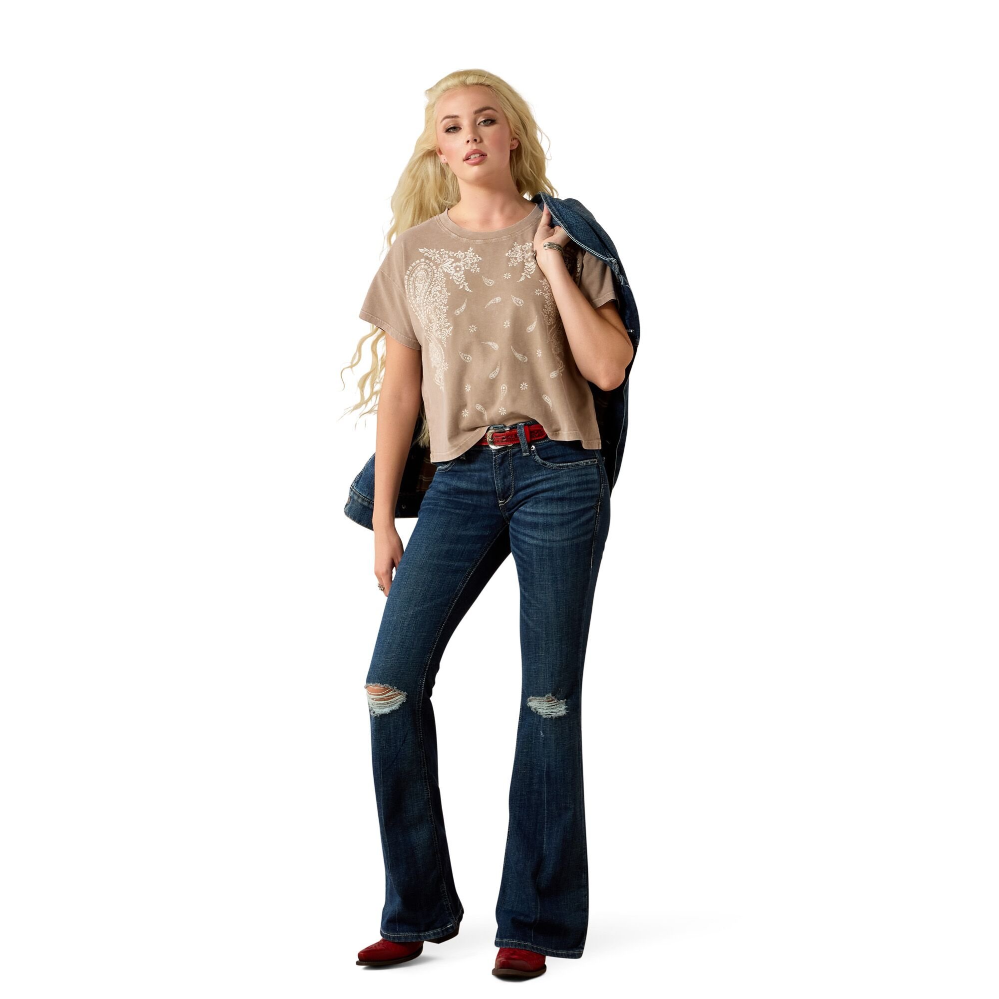 Women's Paisley Boxy Crop T-Shirt