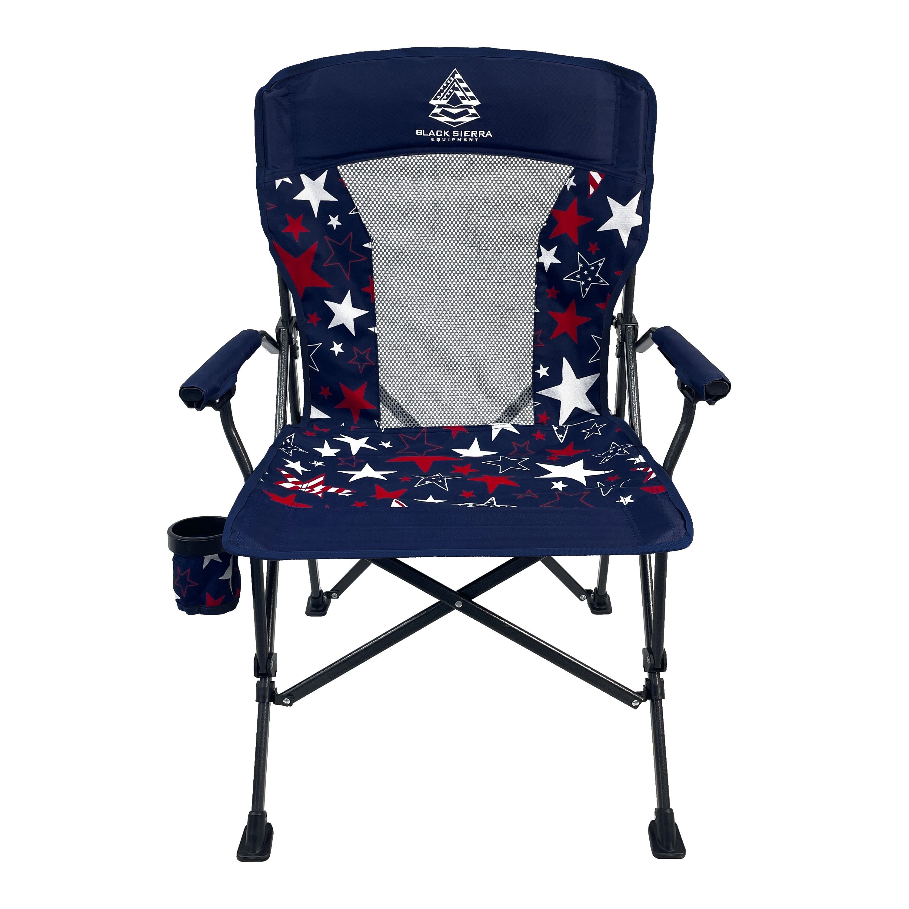 ネイビー ウィッカー ダイニングチェア Black Sierra Stars & Stripes Ventback Chair