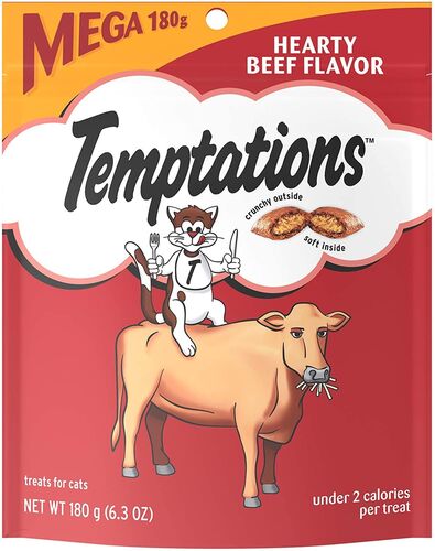Temptations Hearty Beef Flavor Cat Treats - 6.3 oz