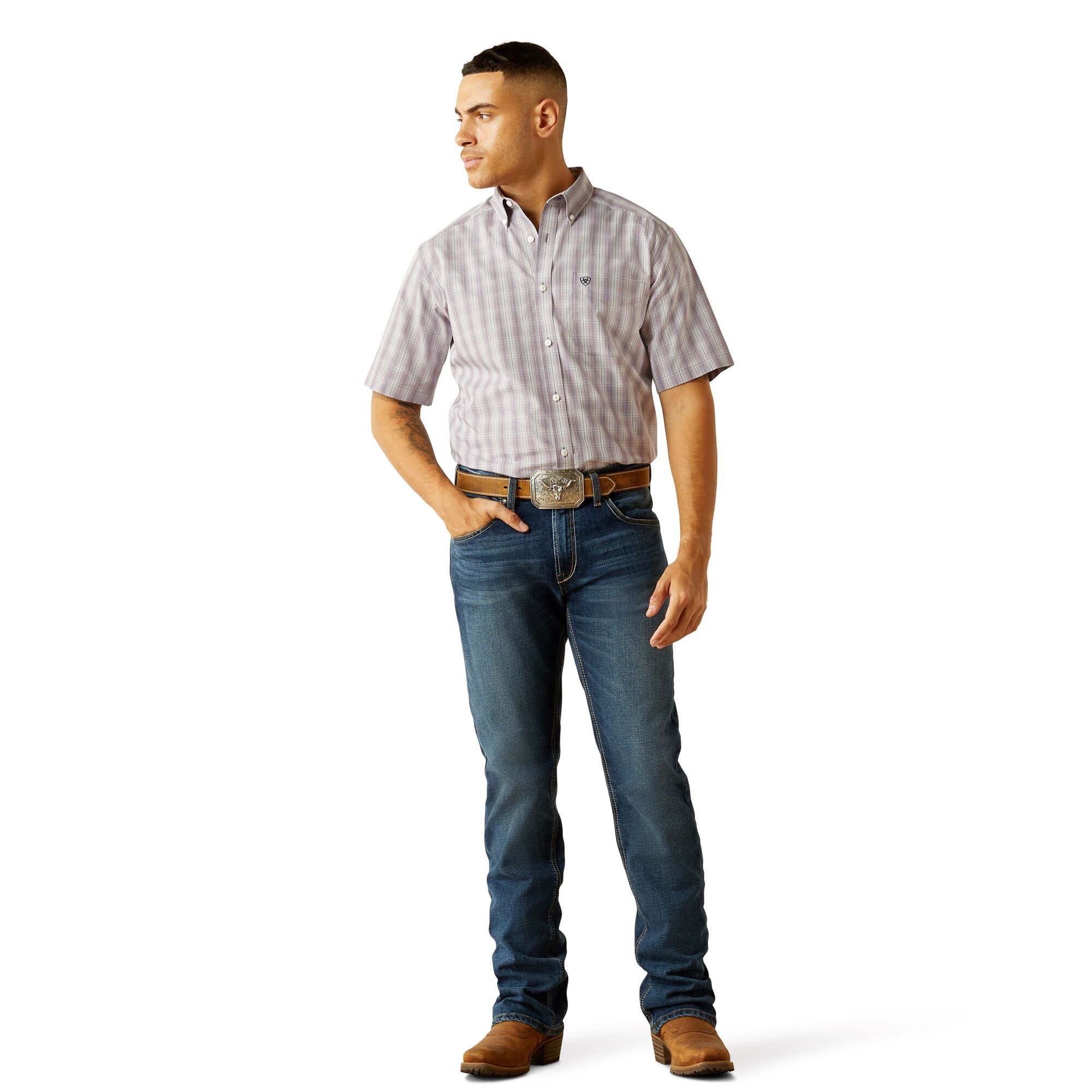 Men's Wrinkle Free Roy Short Sleeve Button Shirt