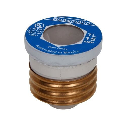 125 VAC, 15 A, 10 KA Medium Duty Time Delay Plug Fuse
