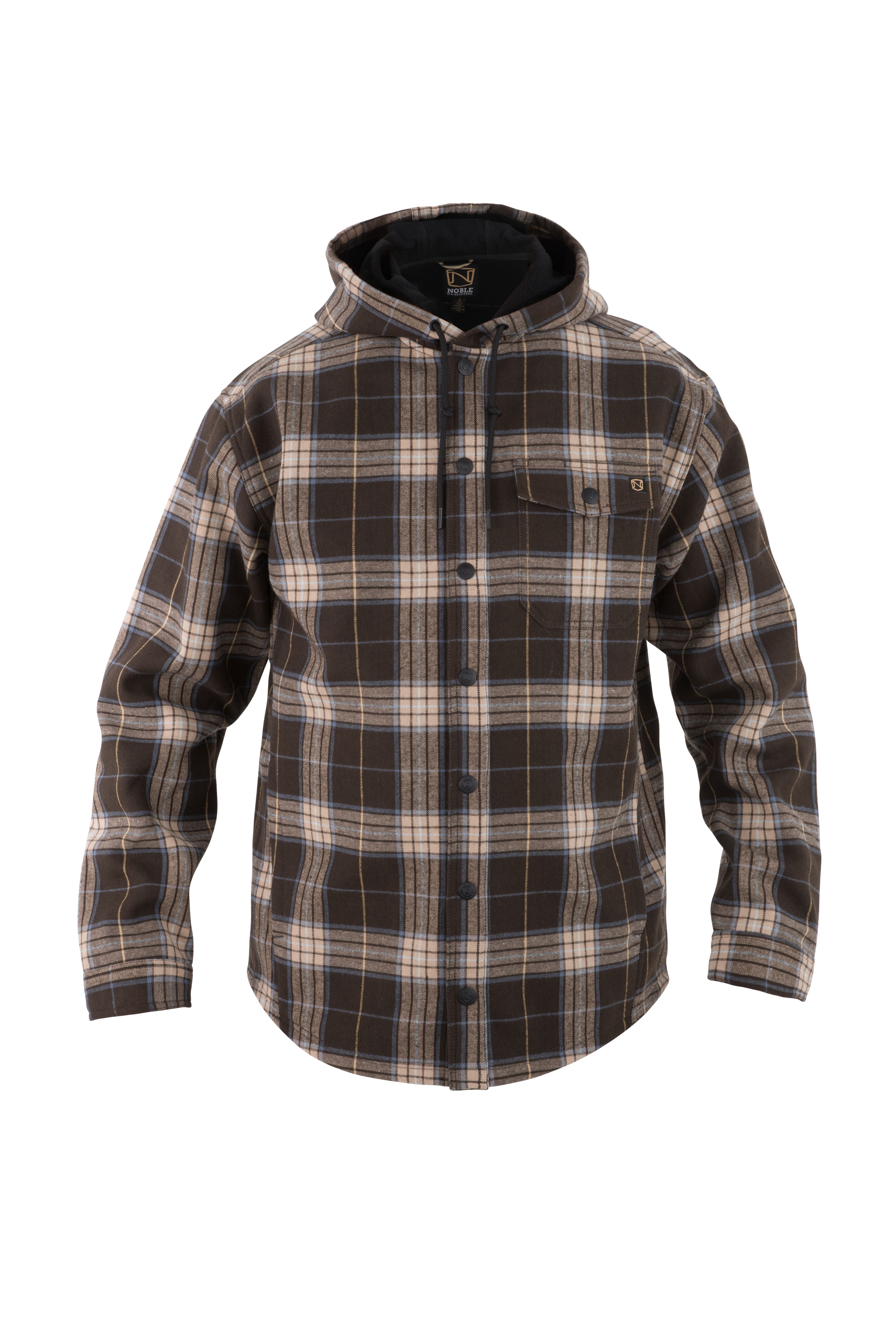 Men's Flannel Shirt Jacket with Hood