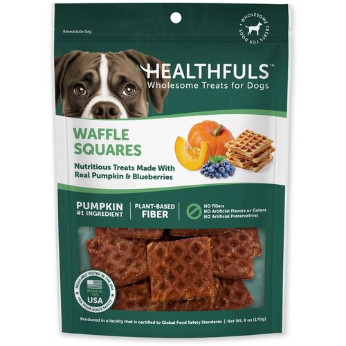 Pumpkin & Blueberry Waffle Squares Dog Treats - 6 oz