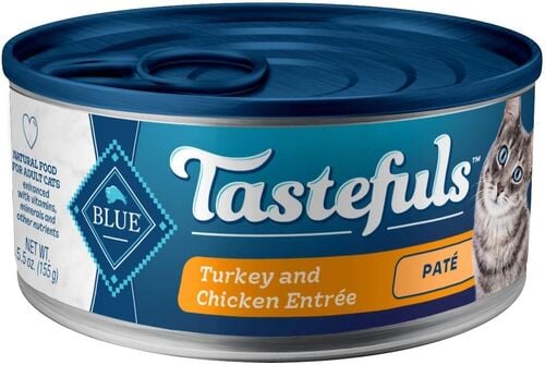 Tastefuls Turkey and Chicken Entree Pate Wet Cat Food 5.5 oz