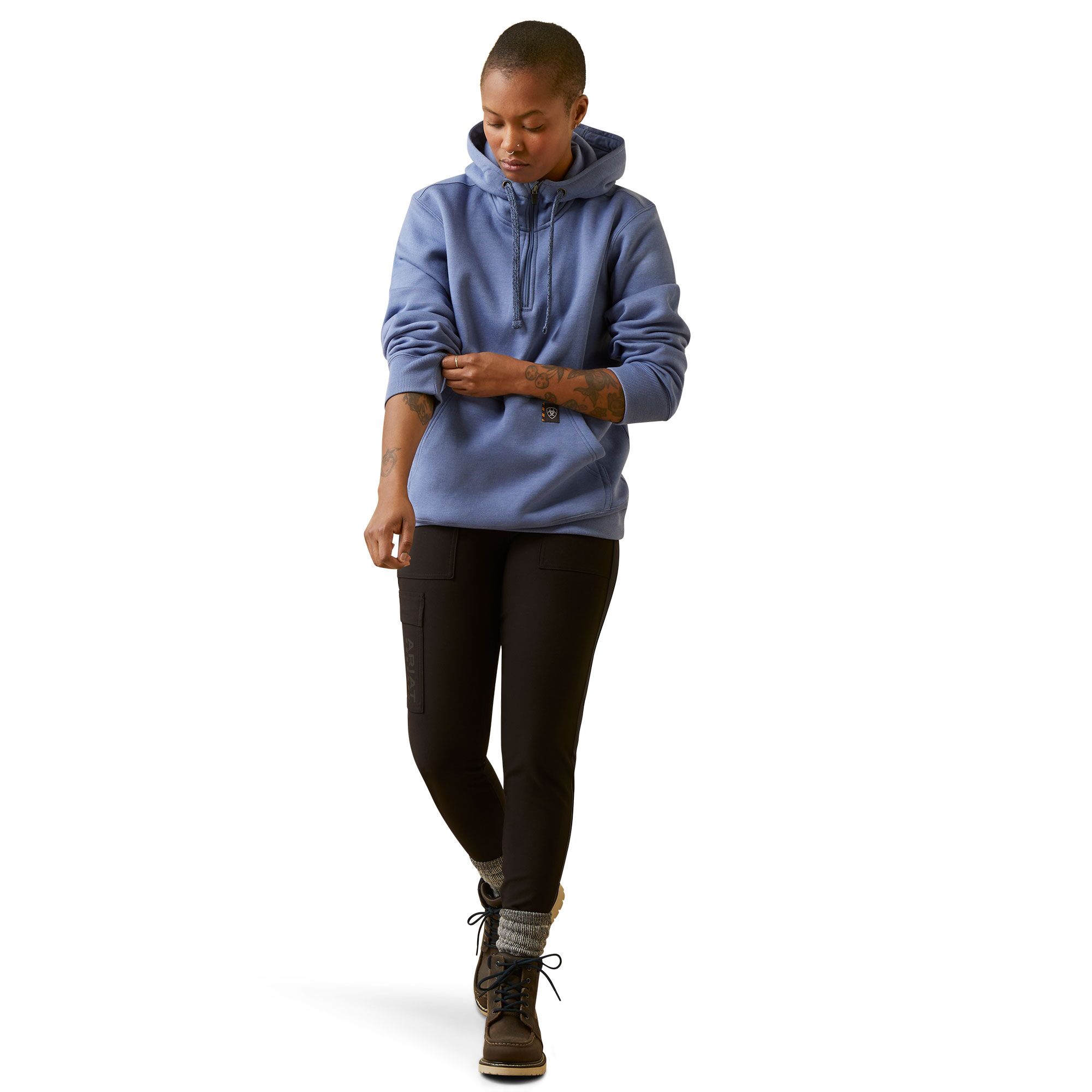 Women's Rebar 1/2 Zip Long Sleeve Hoodie in Blue