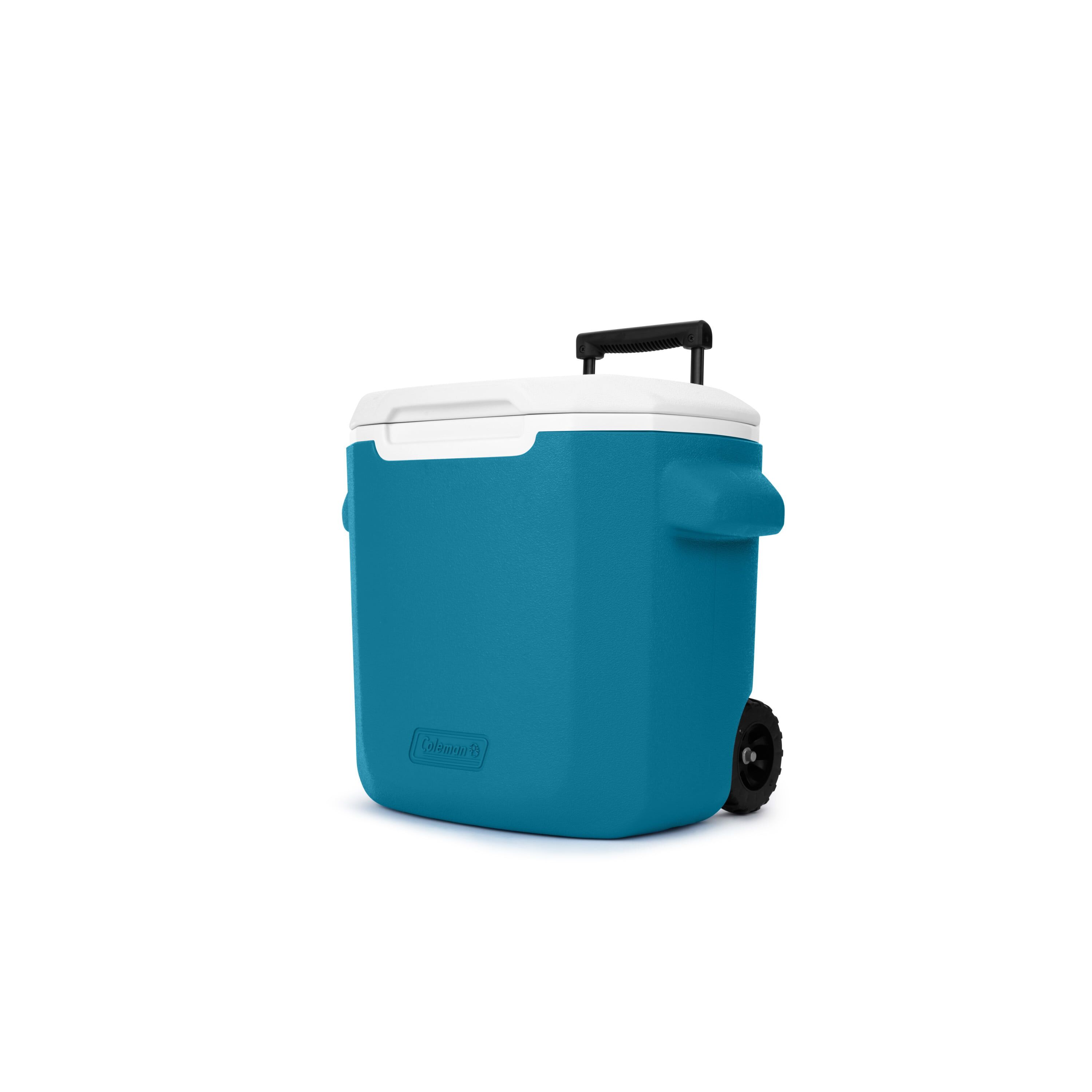 Coleman 28-Quart Chiller Cooler with Wheels in Deep Ocean