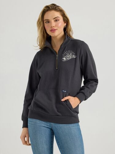 Women's Long Live Cowboys Quarter Zip Pullover