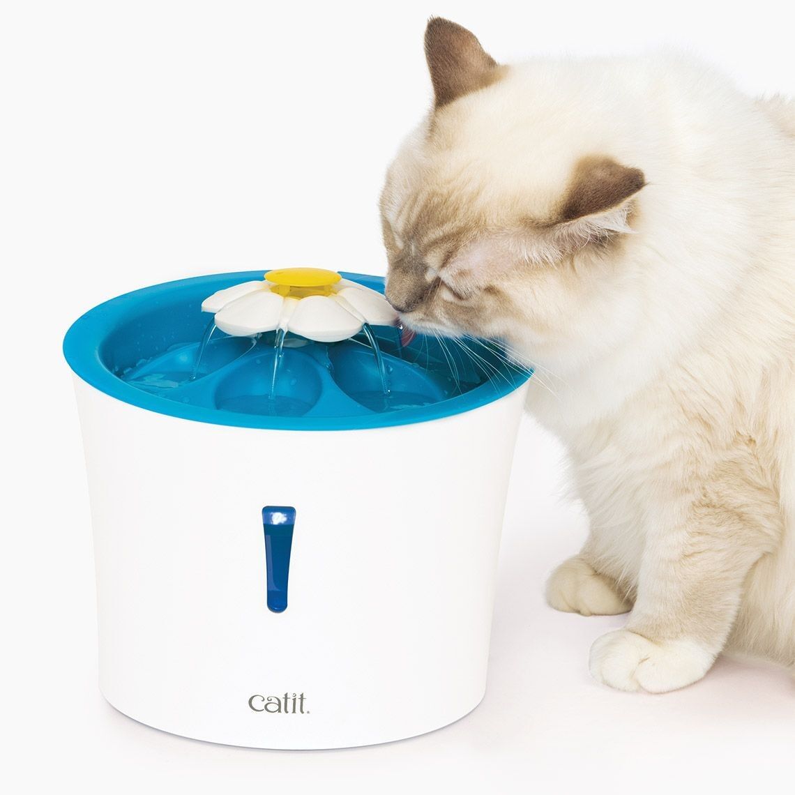 Catit LED Flower Blue Cat Drinking Water Fountain
