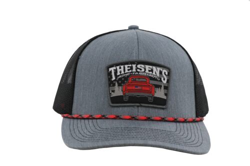 Theisen's Logo with Truck Mesh Back Cap in Grey/Black