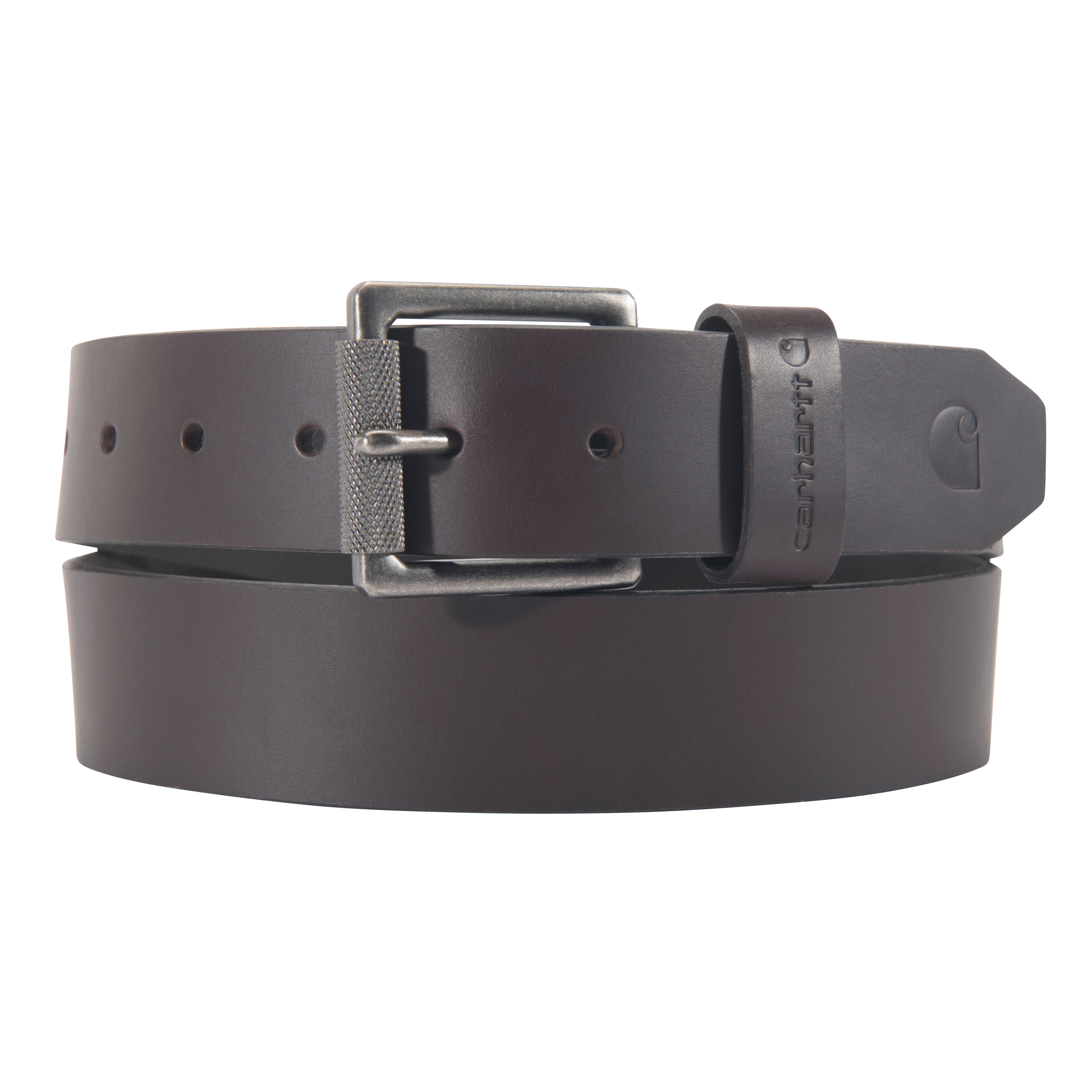 Men's Bridle Leather Roller Buckle Belt in Brown