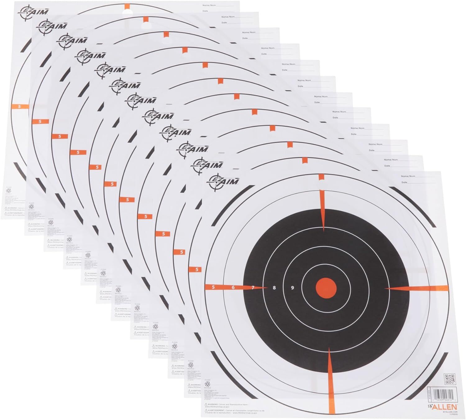 Allen EZ Aim Paper Shooting Targets - 12