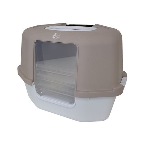 Corner Litter Pan with Hood