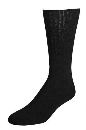 Men's King Size Crew Work Sock in Black 2-Pack