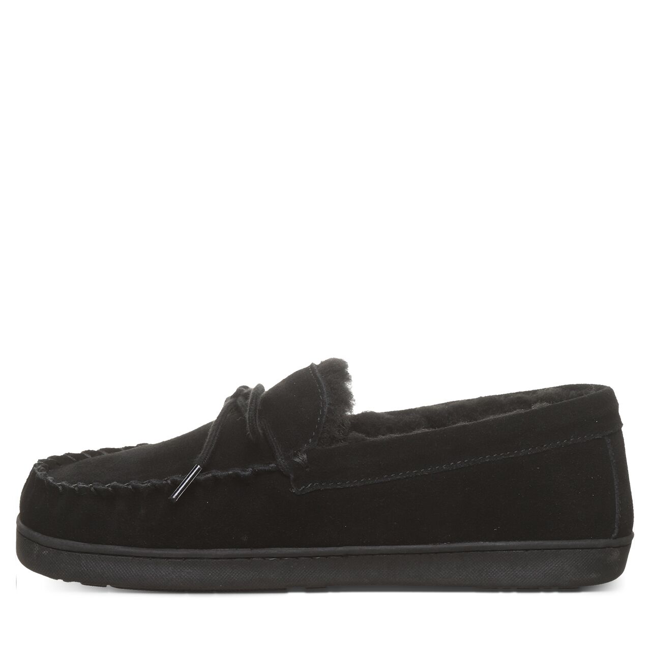 BearPaw Black Suede Moccasin Slip-Ons Bearpaw Mens Suede Lined Moccasins - Walmart.com main image 4