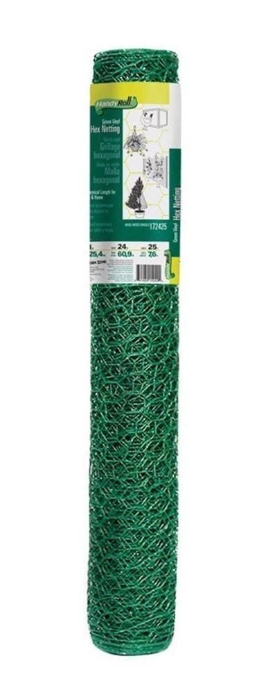 1" 20GA Green Vinyl PVC Coated Poultry Netting