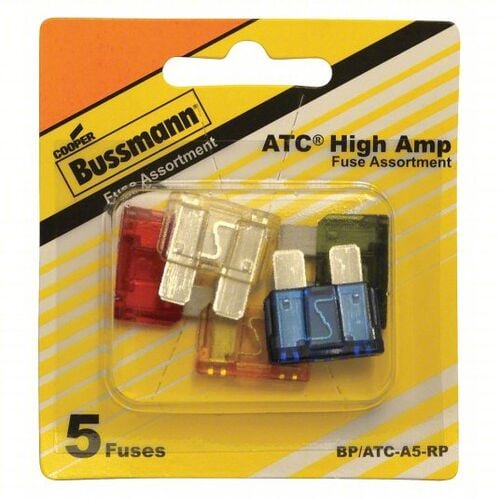 8 Piece 125 VAC/32 VDC 1 KA Interrupt Rating Blade Fast Acting Automotive Fuse Kit