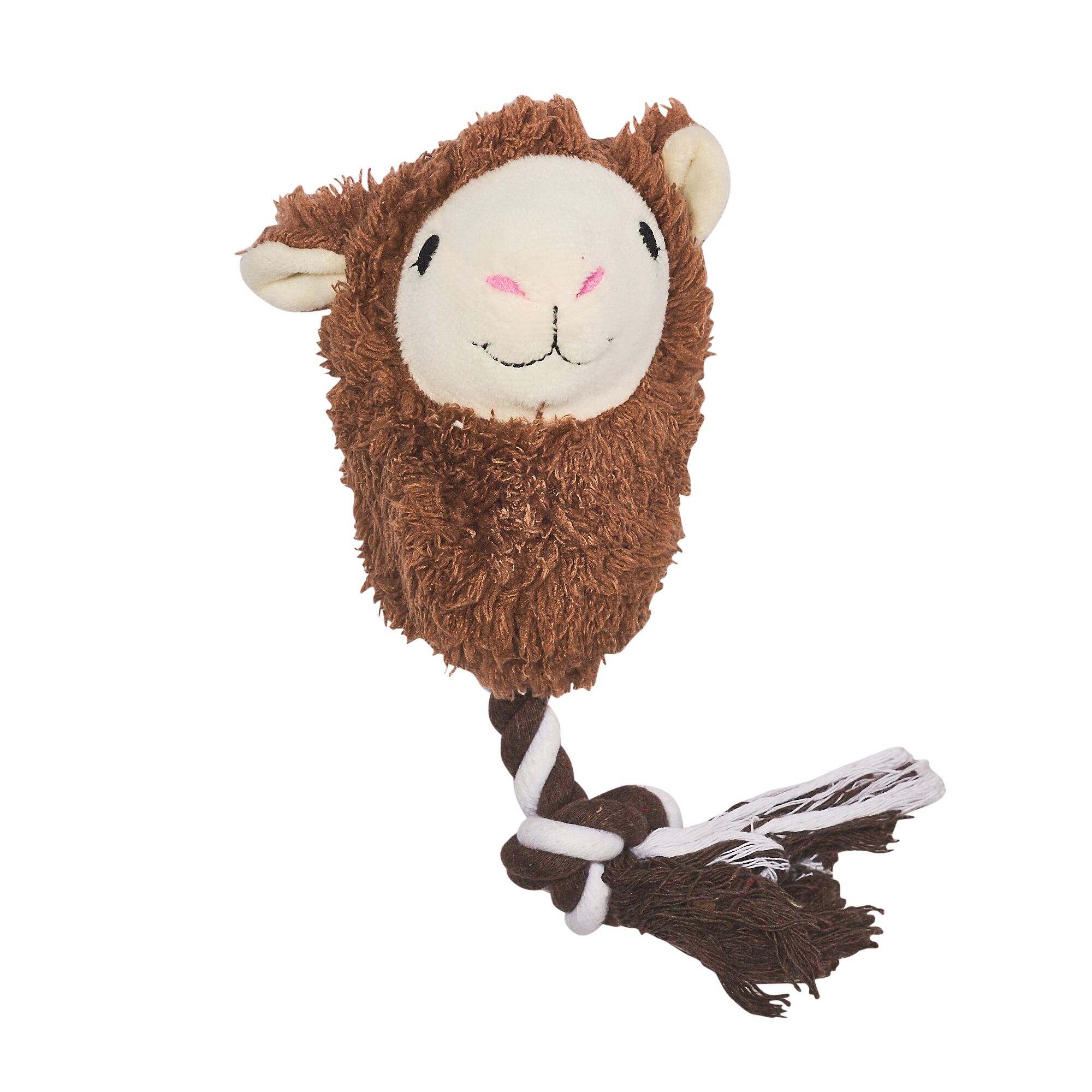 Llama & Rope Plush Squeaky Dog Toy