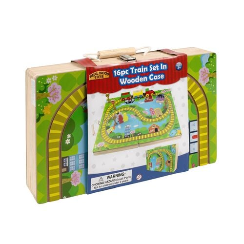 16-Piece Wood Train Playset