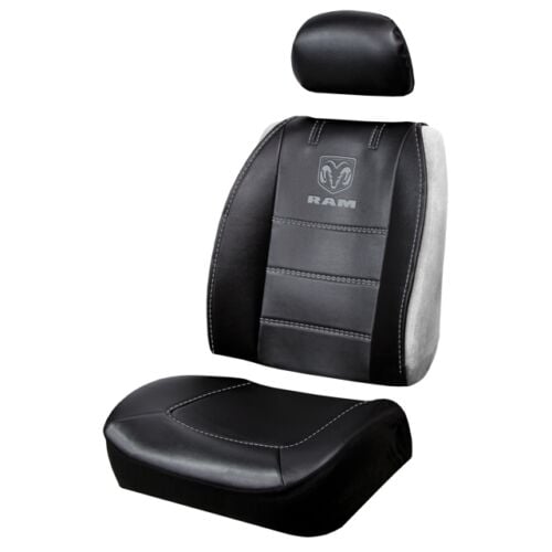 Dodge Ram 3-Piece Deluxe Sideless Gray Logo Seat Cover