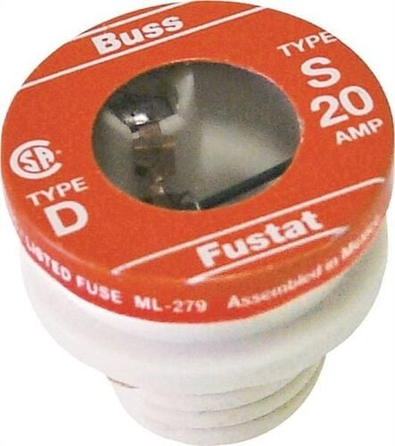 125 VAC, 20 A, 10 KA Heavy Duty Low Voltage Tamper Proof Time Delay Plug Fuse