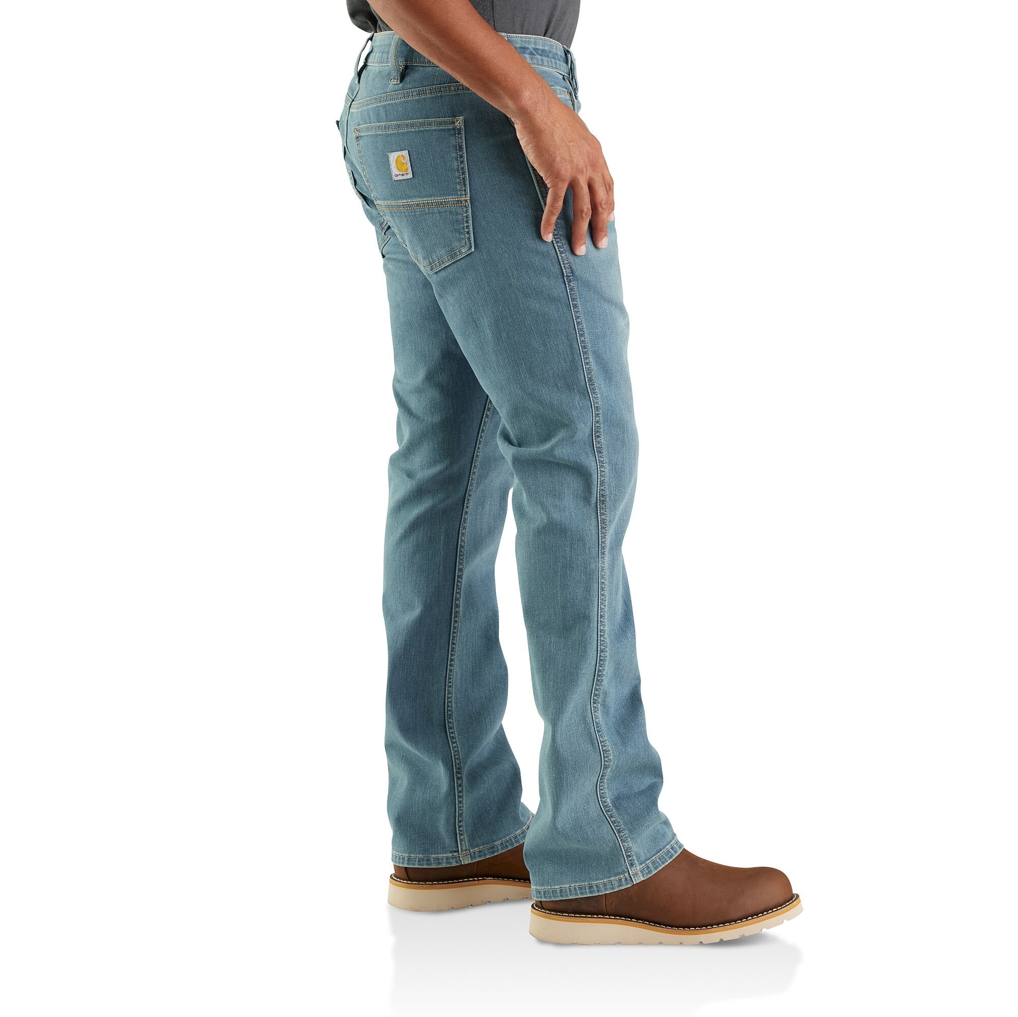 Men's Rugged Flex Slim Fit Low-Rise Boocut Jeans in Fender