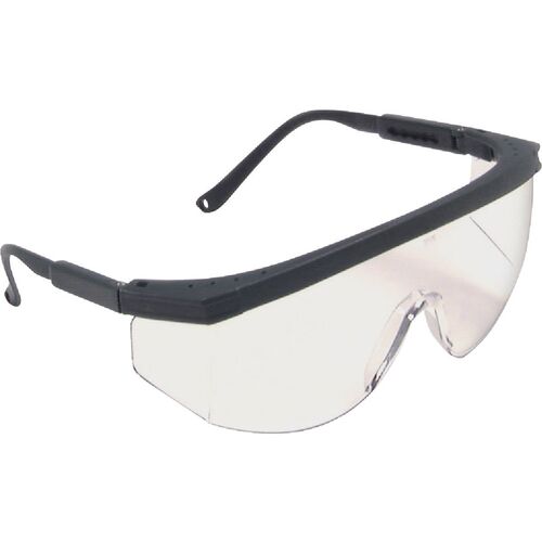 Wrap Around Clear Safety Glasses with Teal Frame