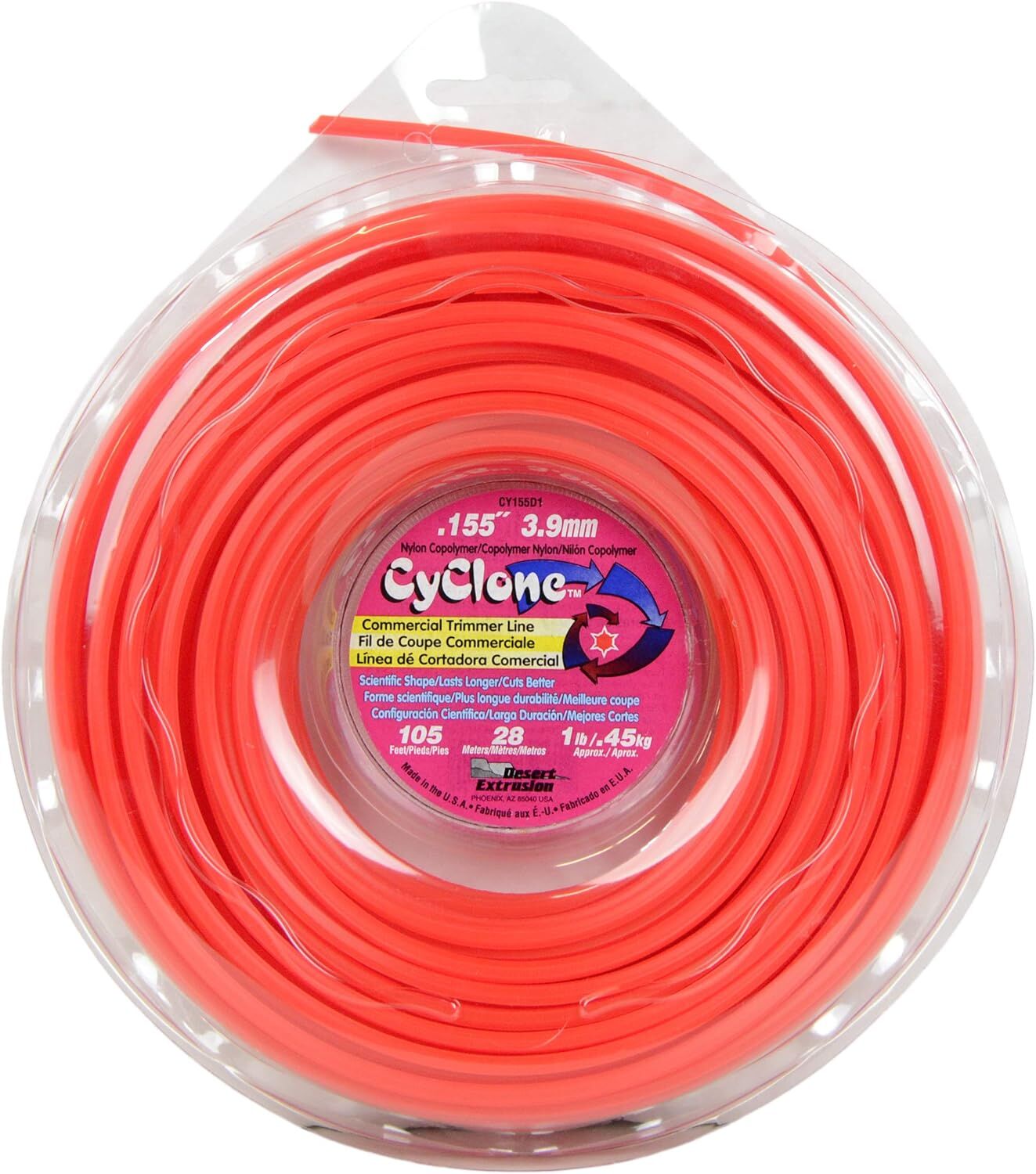 Cyclone Trimmer Line .065 Zoll X 300 Fuß – Profi-Grade, 6-Kant-Form, Copolymer, Für Alle Trimmer