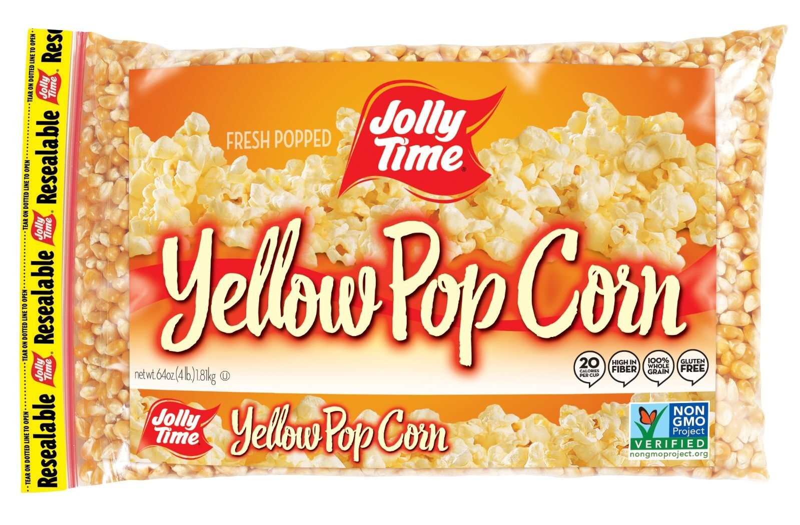 Jolly Time Gourmet Yellow Popcorn Kernels 4 Lb Bag