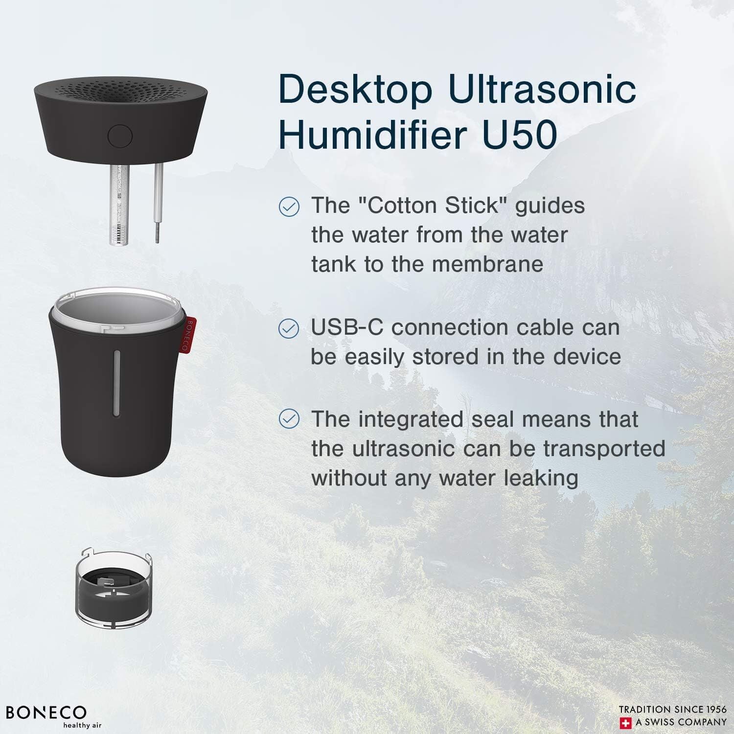 U50 Personal Ultrasonic Humidifier with LED Lights