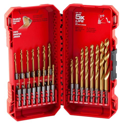 Milwaukee Shockwave Titanium Drill Bit Set - 23 Piece