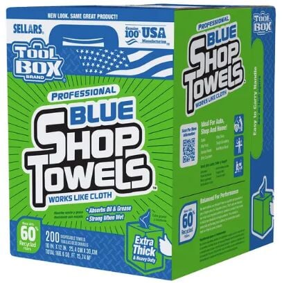 Sellars Toolbox Z400 Box of Center-Pull Shop Towels - 200 Coount
