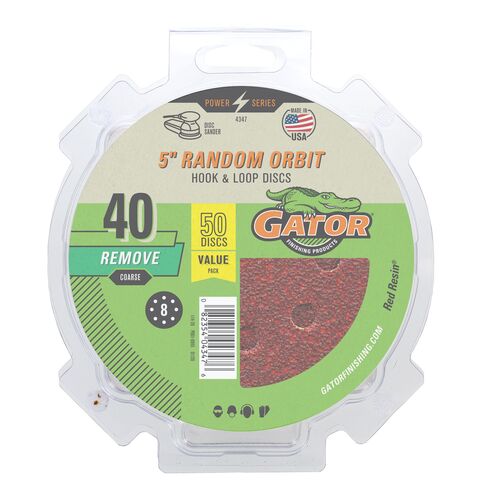 5" Random Orbit Hook & Loop Sanding Discs 50-Pack - 40 Grit