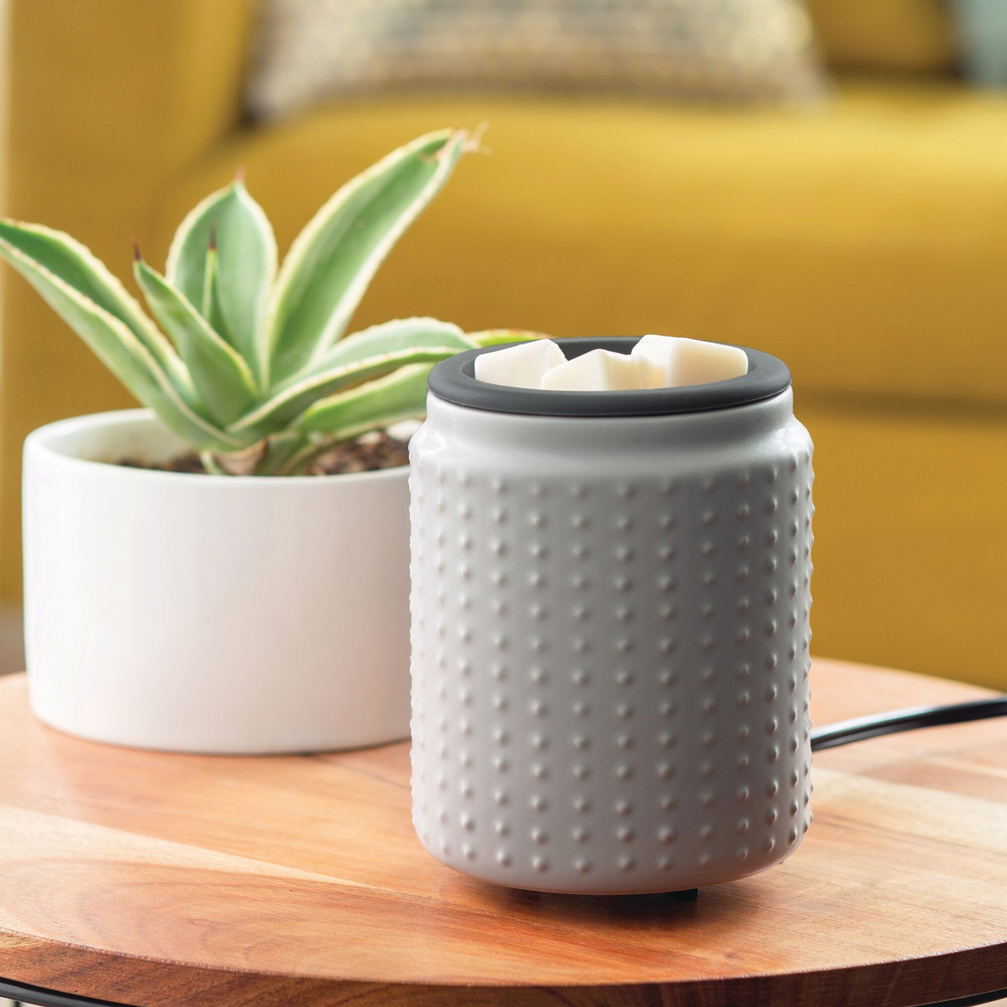 Gray Hobnail Flip Dish Wax Warmer - Thumbnail 2