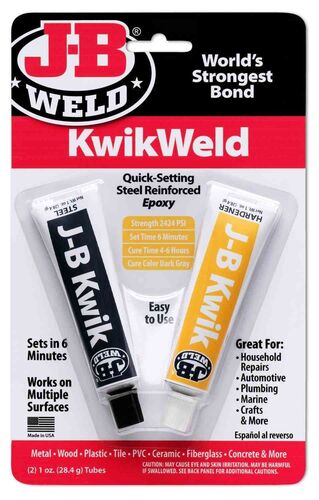 KwikWeld Quick-Setting Steel Reinforced Epoxy Twin Tube