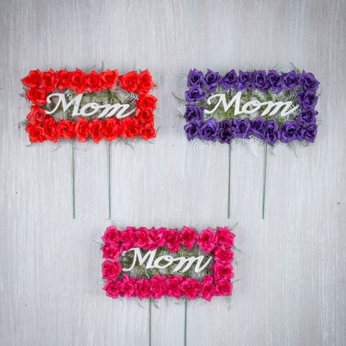 Mom 20" Floral Grave Stake