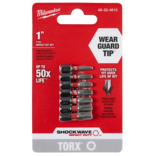 Milwaukee 7 Piece 1'' Torx Bit Set