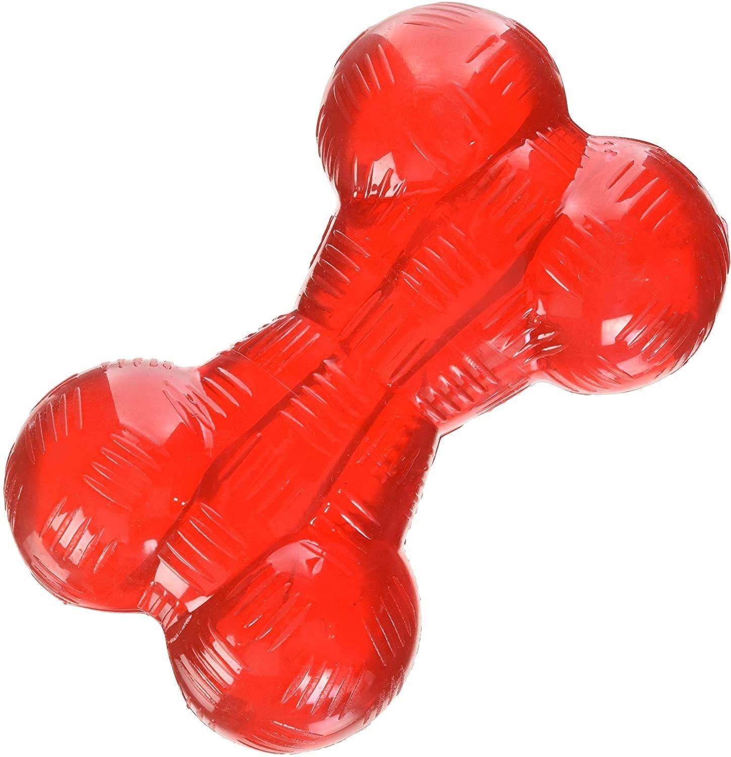 Ética Pets 54102 Jugar Fuerte Hueso De Goma Con Cuerda, 8,9 Cm Rojo