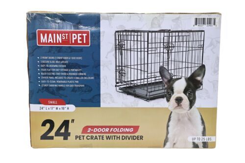 Folding Pet Crate with 2 Doors - 24"