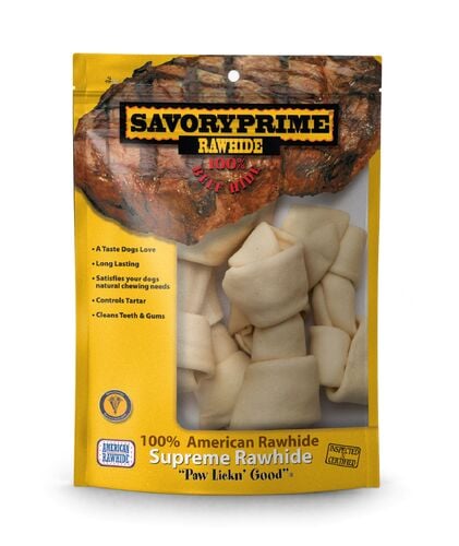 6-7" Medium Bone Value Pack White Rawhide - 6-Pack