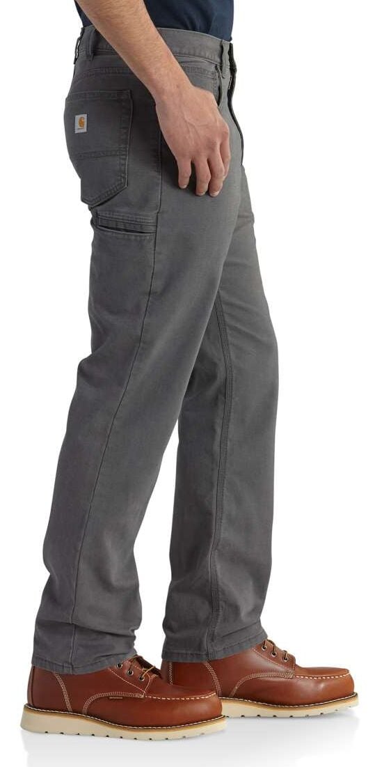 Men's Rugged Flex Relaxed Fit Canvas 5-Pocket Work Pant in Gravel