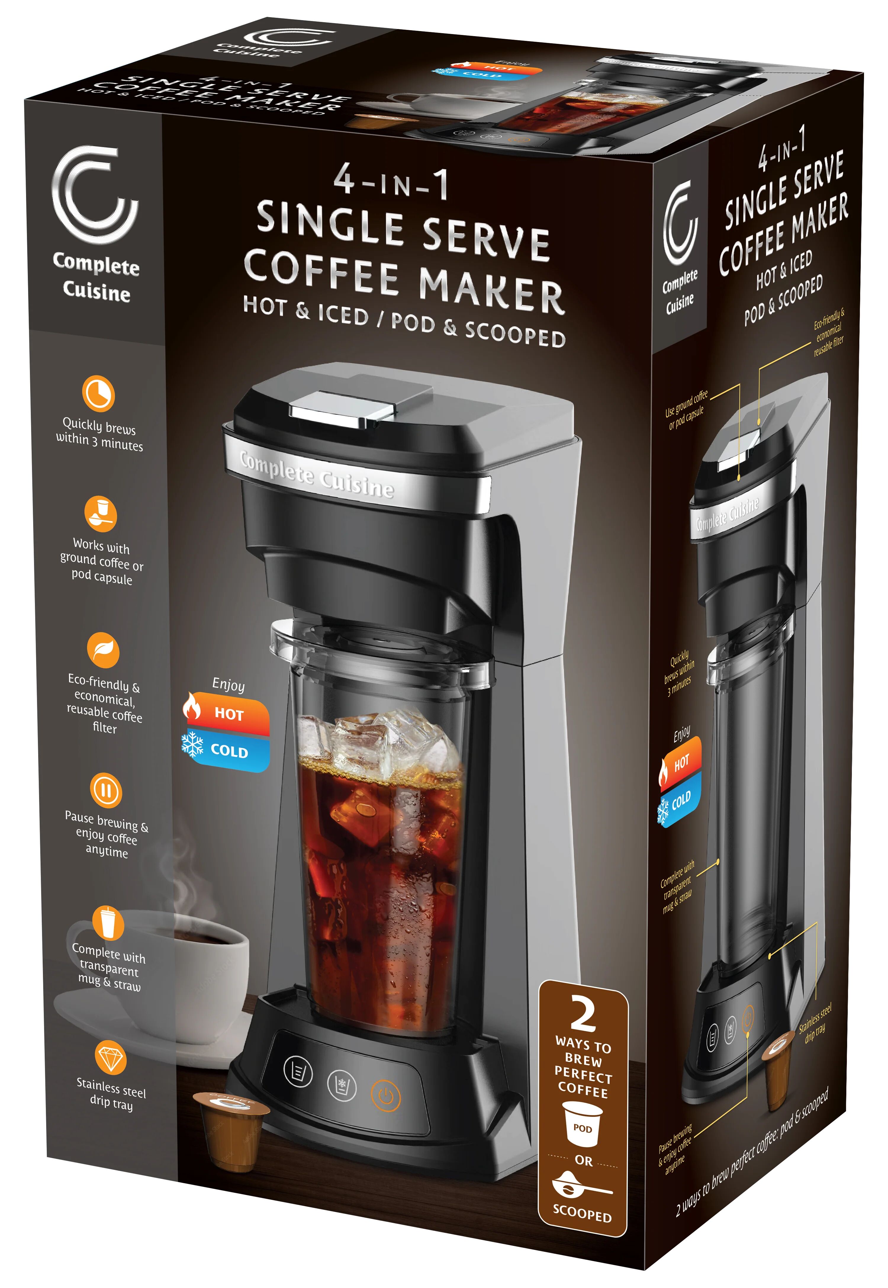 Single Serve Coffee K Cup Iced Coffee Maker Keurig K-Elite Single-Serve K- Cup Pod
