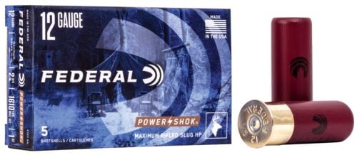 Power-Shok 12 Gauge 2.75" Rifled Hollow Point Slug Shotshells - 5 Rounds