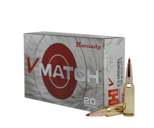 Hornady V-Match 6.5 Grendel 100 gr. 20 Rd Rifle Ammunition