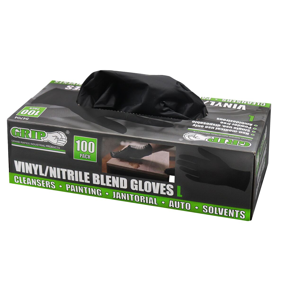 100-Pack Vinyl/Nitrile Blend Gloves in Black