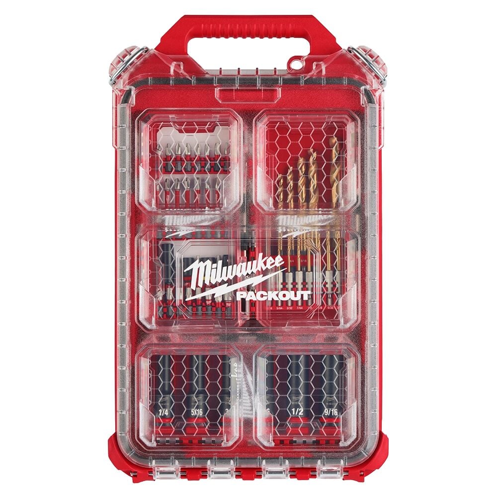 Milwaukee Shockwave Impact Duty Alloy Steel Screw Driver Bit Set with Packout Case (174-Piece)