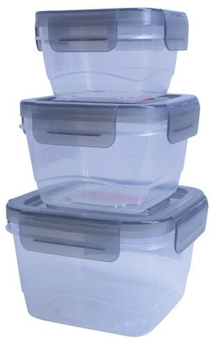 Square Storage Container Set with Vent Lock Lid - 6-Piece