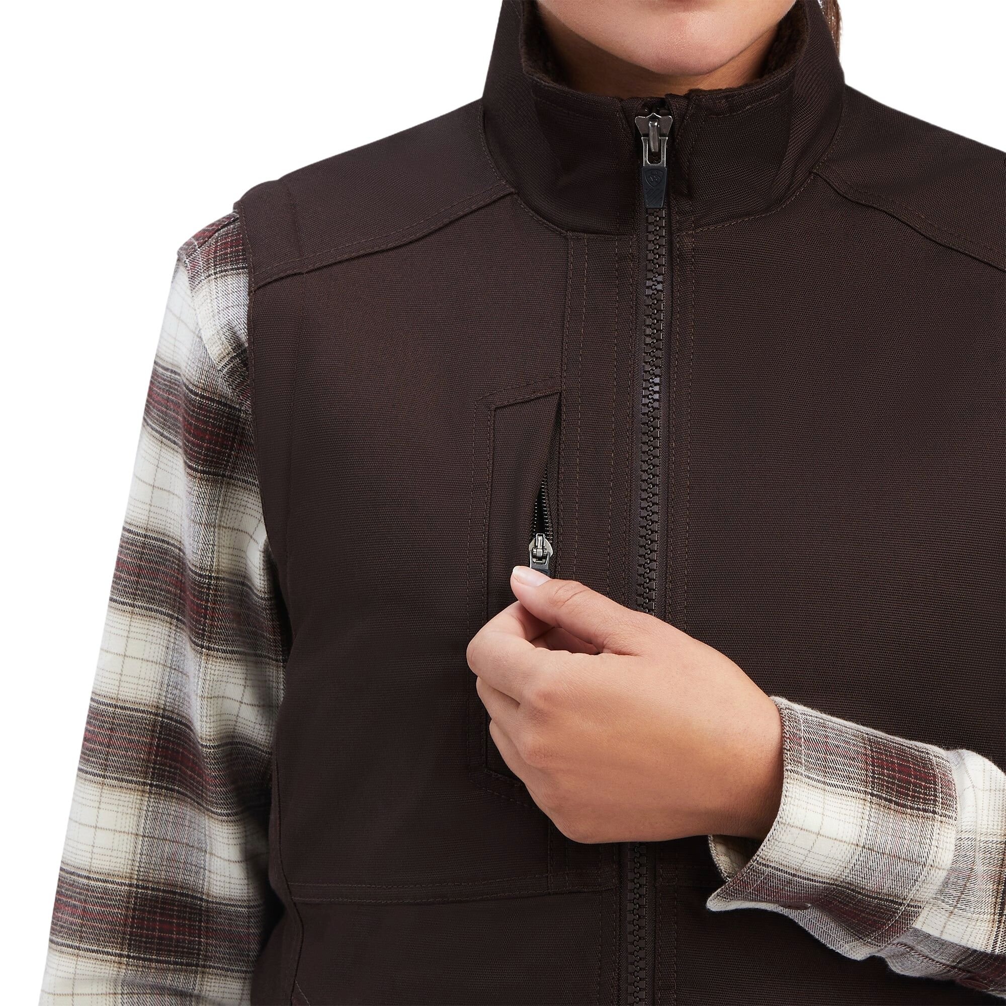 Ariat Women's Rebar DuraCanvas Insulated Vest - Wind & Water Resistant, Stretch Canvas With Fleece Lining