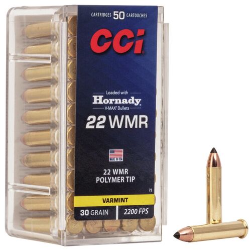 V-Max 22 WMR 30 Grain Polymer Tip Ammunition - 50 Cartridges