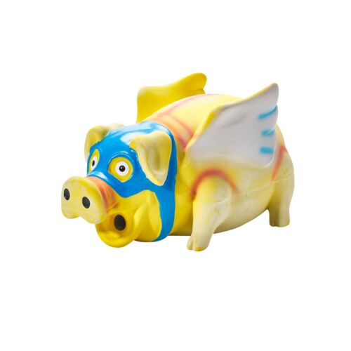 Main St. Pet Flying Pig Latex Squeaky Dog Toy